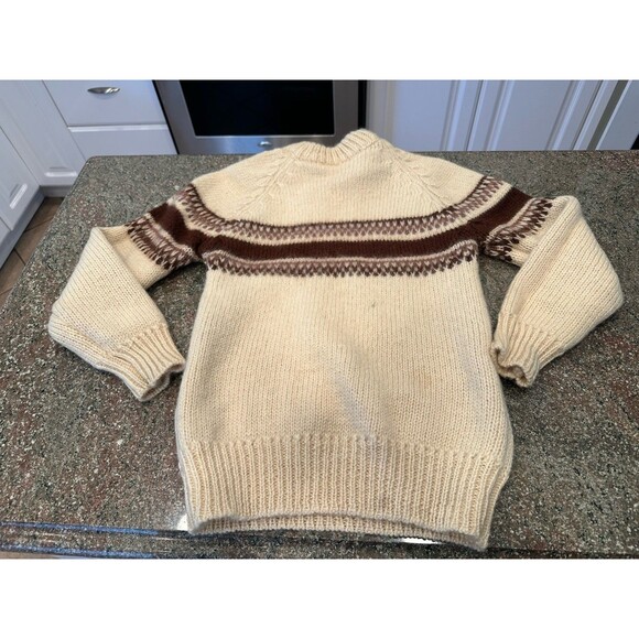 SUPERB FISHERMAN SWEATER PURE WOOL  THICK PULL OUT  SWEATER SIZE 14/16 see pics - Picture 5 of 7